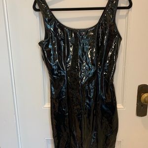 Fashion Nova Can’t Stop Me Latex Dress -Black